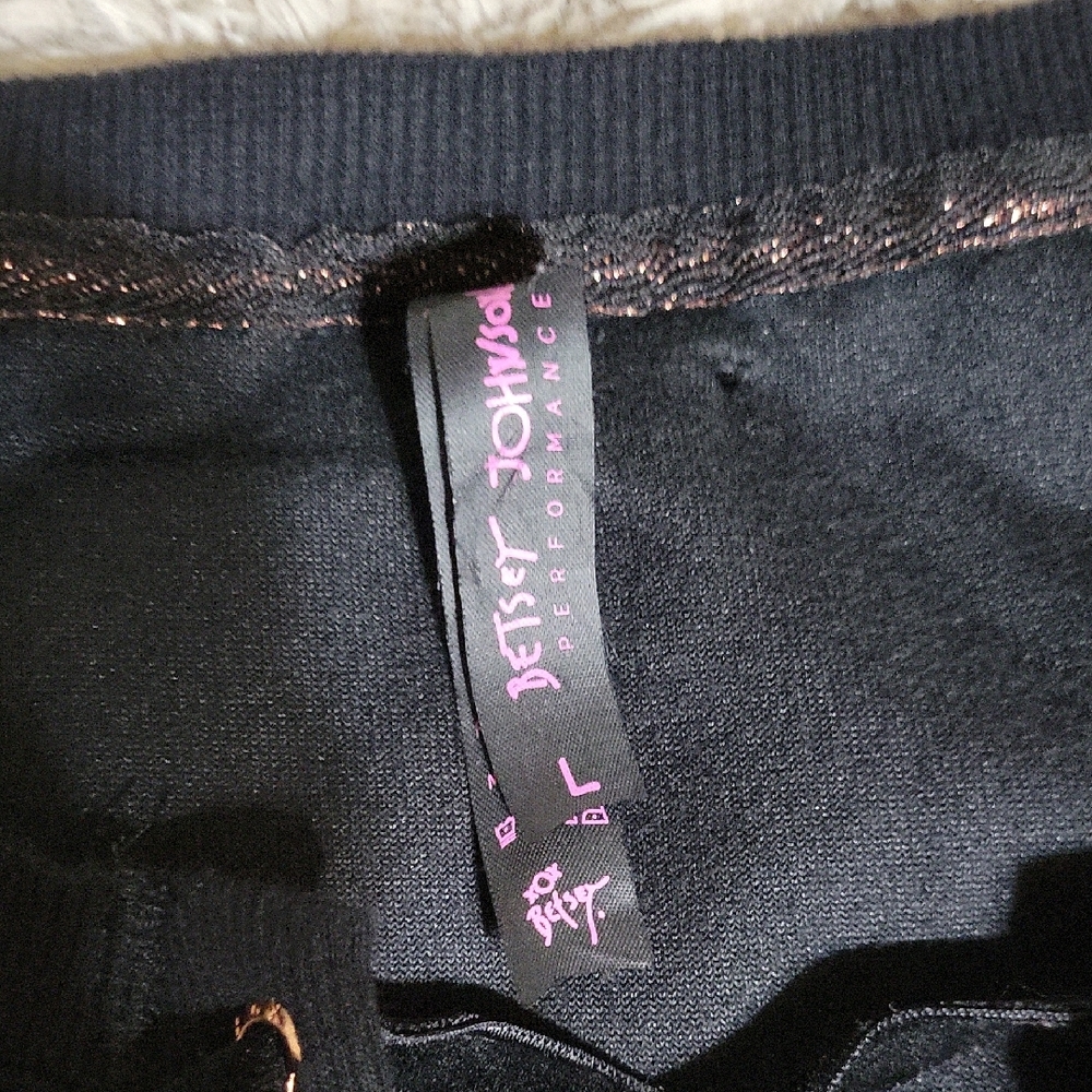 🌞Betsey Johnson Black Lace Up Top ( girls) Size LARGE. - Picture 2 of 6